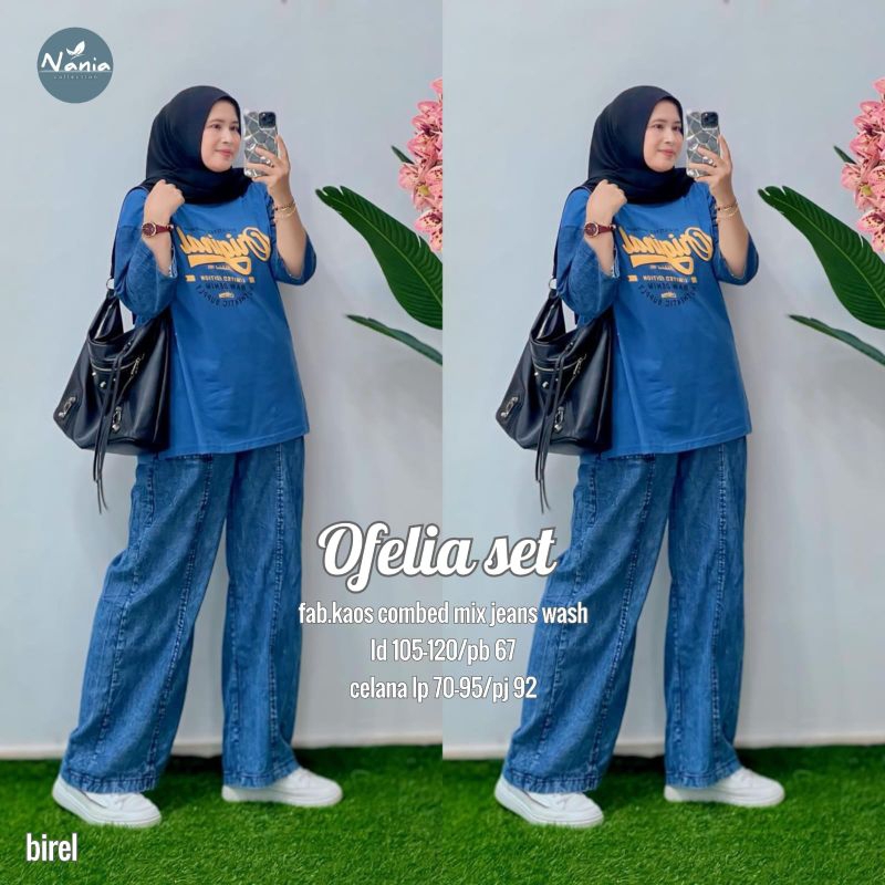 NEW OFELIA SET SETELAN JEANS WANITA DEWASA MODIS