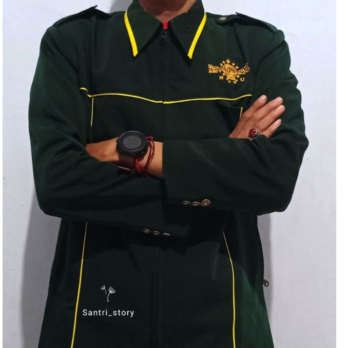 JASKET NU RESMI HIJAU ARMY FULL PURING