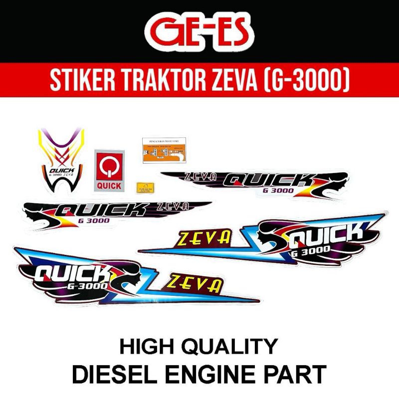 Stiker Traktor G3000 Zeva Stiker Traktor Zeva Full Set Stiker Traktor Zeva G3000