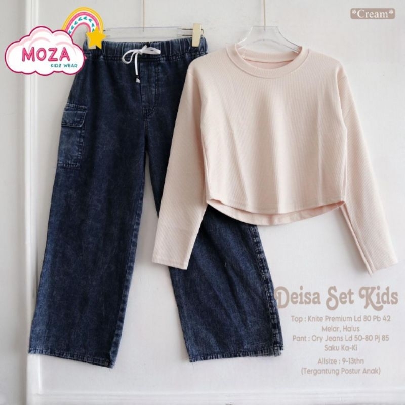 (( JR_KIDS )) READY STOK TERBARU // DEISA SETELAN KAOS KNIT PANJANG LD 80 ANAK UMUR 9-13 TAHUN BB MA