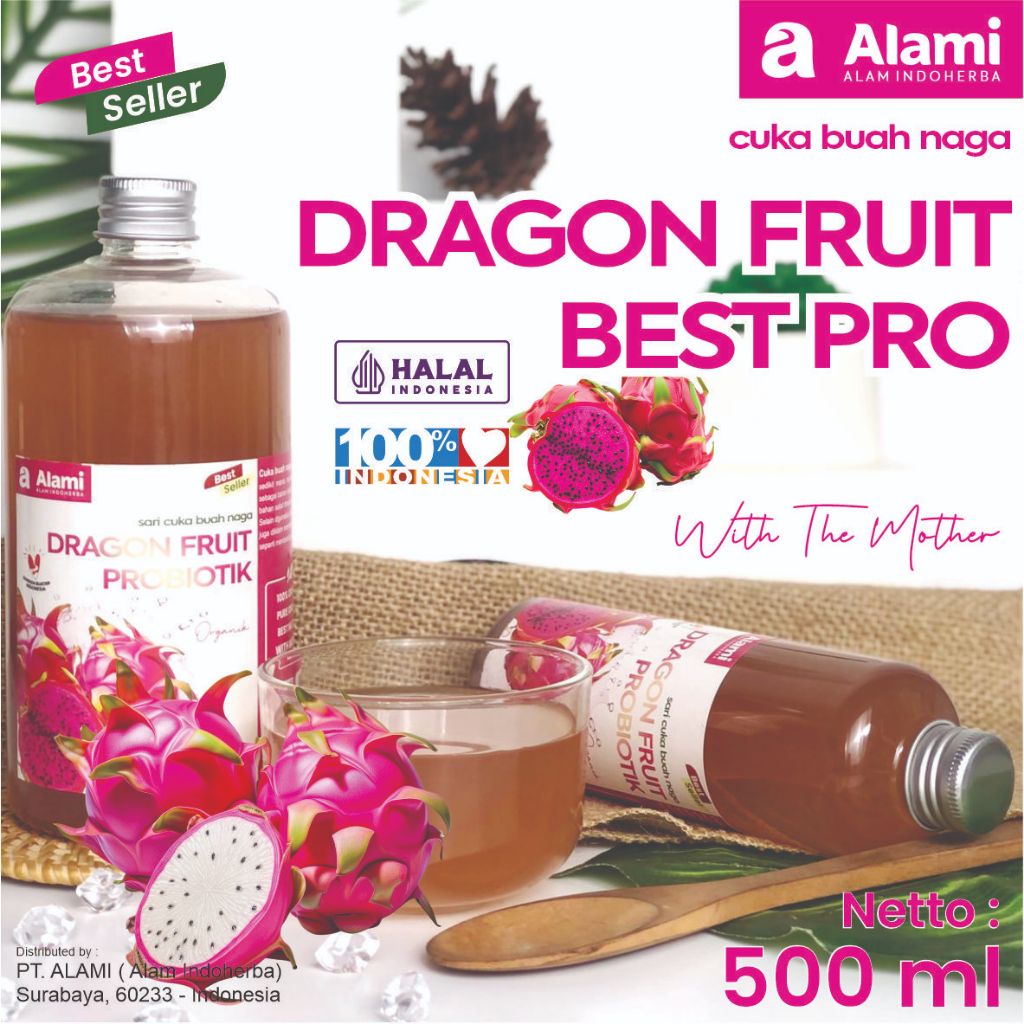 

ALAMI CUKA NAGA 500 ML DRAGON FRUIT ORGANIK BUAH NAGA ALAMI ALAM INDOHERBA