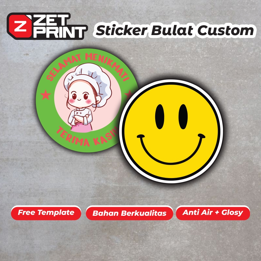

Sticker Label Makanan Minuman Bulat Custom Free Desain Murah Dan Cepat