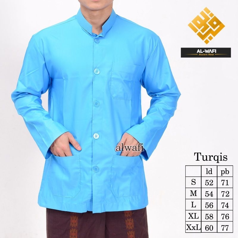 TAMPIL MODIS  Baju Koko Pria Dewasa Lengan Panjang 2024 Baju Koko Haibah Model Ammu Saku Depan