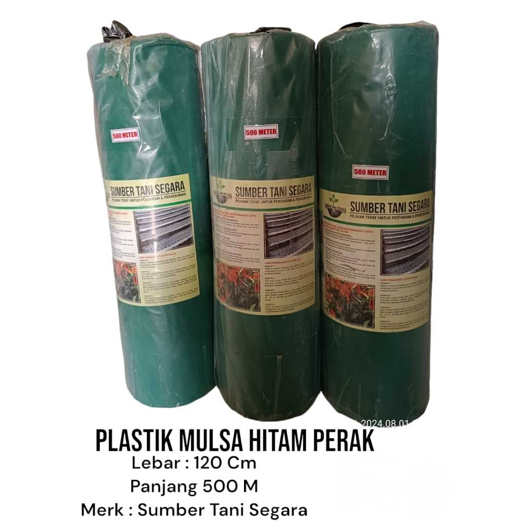 Plastik Mulsa Warna Hitam Perak 500 Meter - Plastik Mulsa Sumber Tani Segara