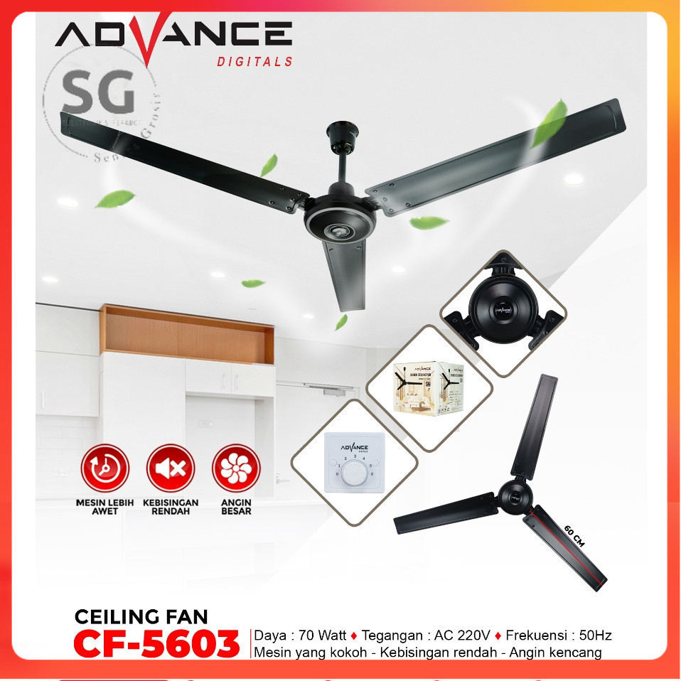 ADVANCE KIPAS ANGIN GANTUNG CF 5603 / CF5603 KIPAS BALING-BALING KIPAS ANGIN LANGIT-LANGIT