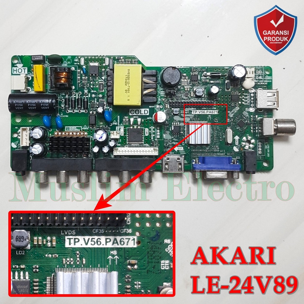 Mainboard LED TV ANALOG AKARI LE-24V89 24V89