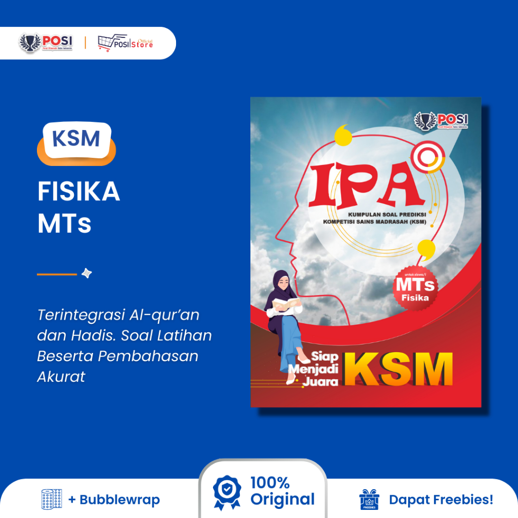 Buku POSI Persiapan KSM FISIKA MTs TERINTEGRASI Full Soal Latihan PLUS Pembahasan Akurat