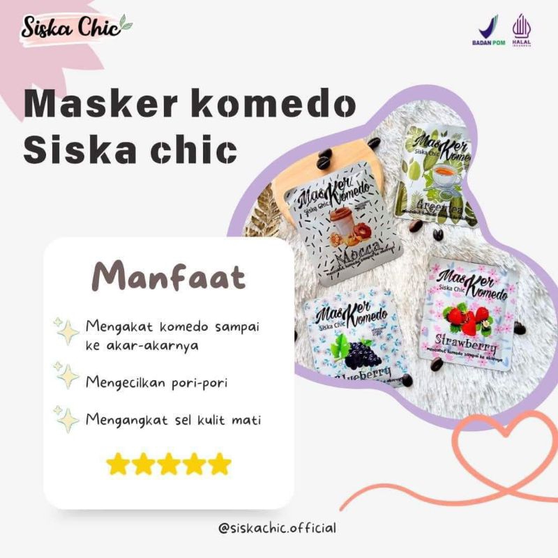 COD | PAKETAN MASKER KOMEDO SISKA CHIC ORIGINAL BPOM