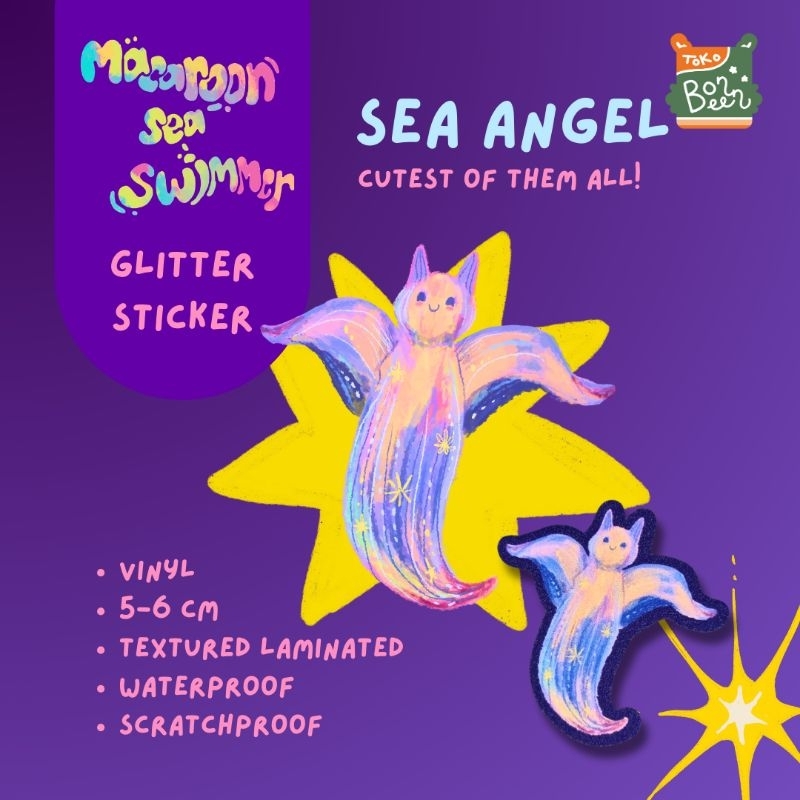 

Sticker Sea Angel Diecut Toko Bonbeen Macaroon Sea Swimmer Stiker Series