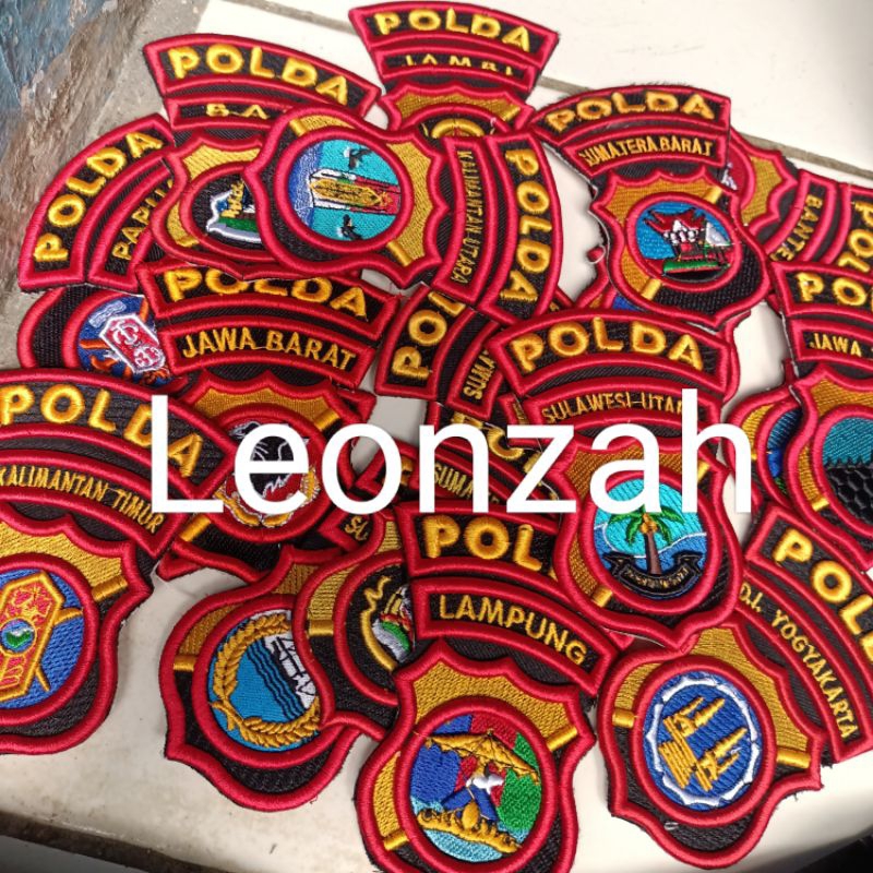 bordiran Polda lambang lokasi lengkap se Indonesia bordir timbul