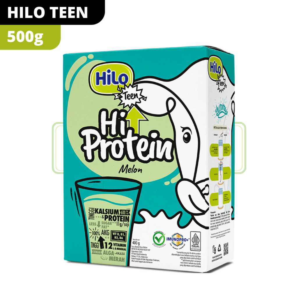 

HiLo Teen Melon Hi Protein 400g - Susu Tinggi Kalsium Rendah Lemak