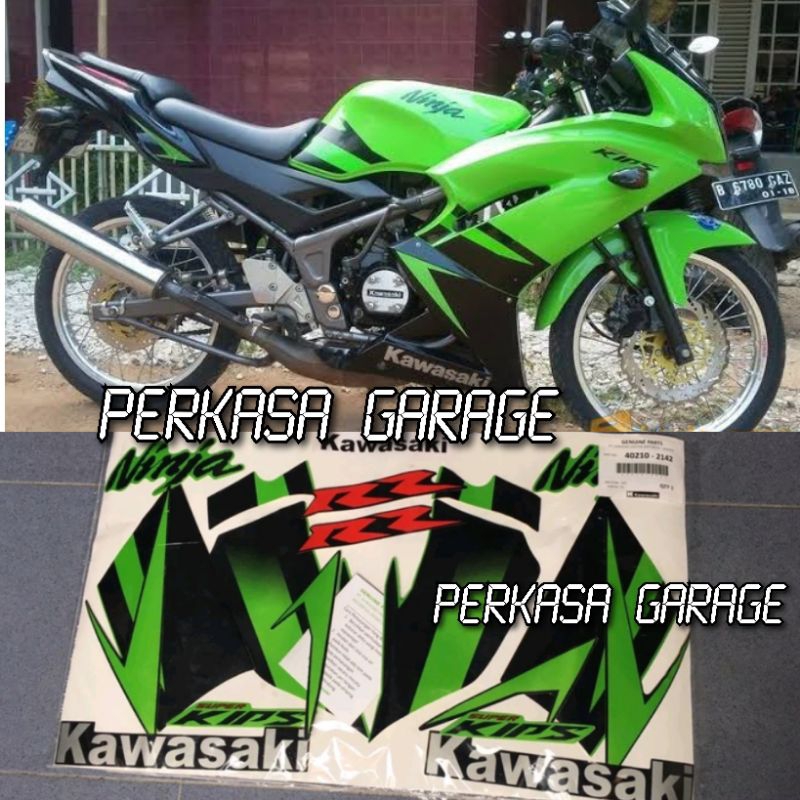 stiker striping NINJA RR 2012 warna hijau berkualitas metalik