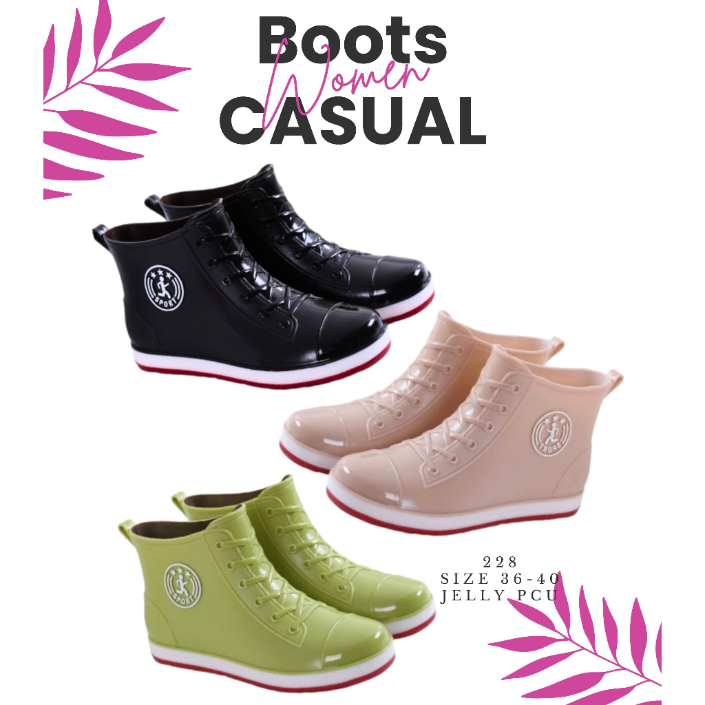 TERBARU Sepatu Boots Wanita Fashion Anti Air Sepatu Boots Cewek
