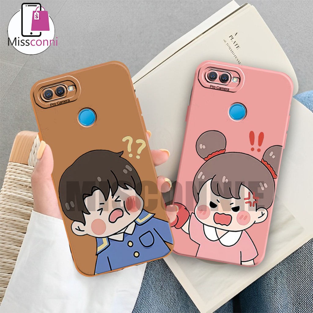 #06MS Case Oppo A5S/A12/ A7/A11k/F9/REALME 2 PRO/A3S/A1K/REALME C2 Motif Fight Couple Cute - Softcas