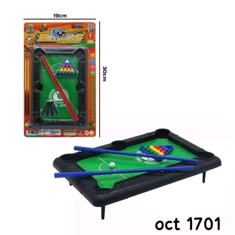 Mainan Billiards/billiard Set Mini anak Press 8 pool OCT 1701