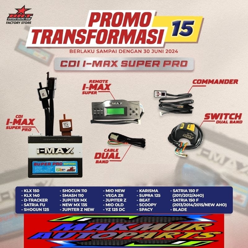 Paket Cdi Max I-Max Super Pro BRT JUPITER MX dan NEW MX 135 - BINTANG RACING TEAM BRT