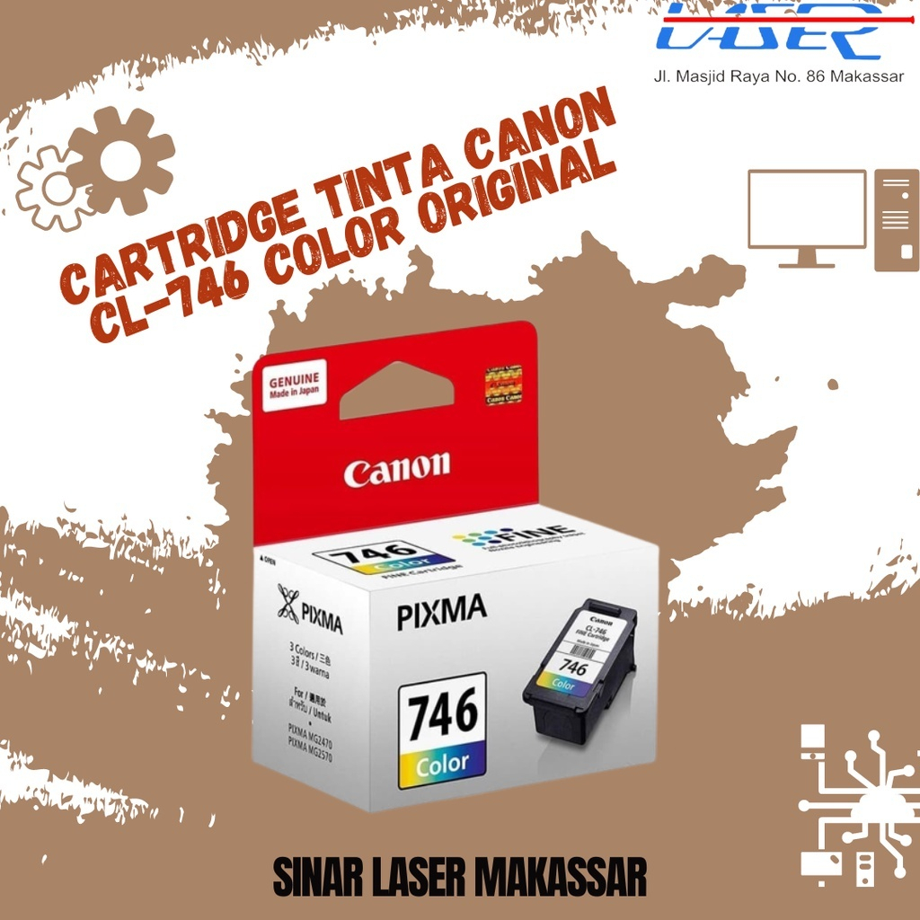 CARTRIDGE TINTA CANON CL-746 COLOR 746CL 746 CL ORIGINAL / TINTA PRINTER CANON