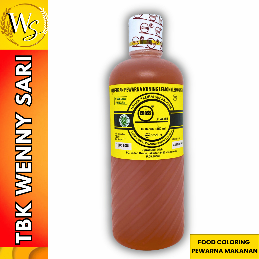 

Pewarna Lemon Yellow/Kuning Lemon Cross Food Coloring Oil Based 450 ml