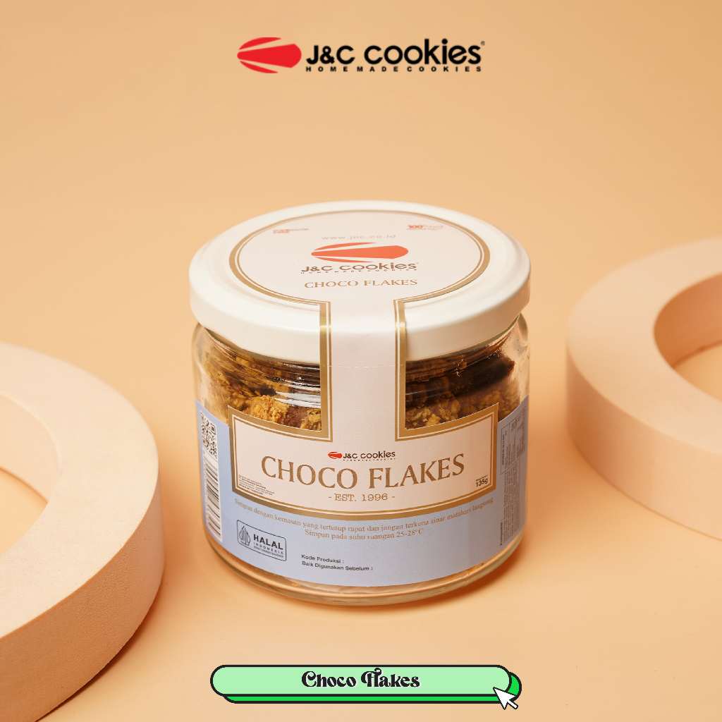 

J&C Cookies Toples Kaca Choco Flakes