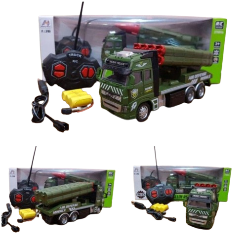 Mainan Remote Control Mobil Truk Militer RC Alloy militer 338-7