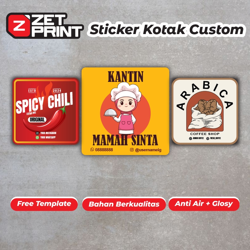 

Sticker Label Makanan Minuman Kotak Custom Free Desain Murah Dan Cepat