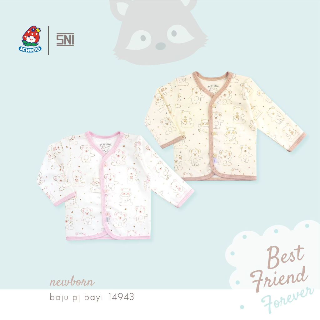 Ichigo Setelan Kancing Depan Baju Panjang - Celana Panjang (Newborn)