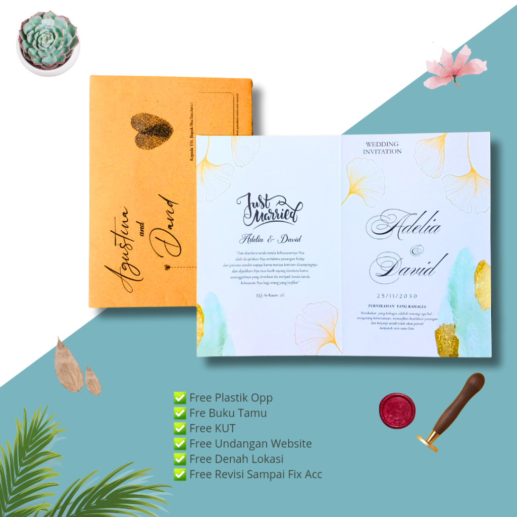 UNDANGAN AMPLOP / UNDANGAN RUSTIC / UNDANGAN AMPLOP KRAFT / KODE AMPLOP UME