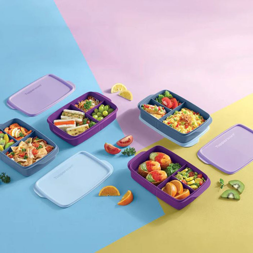 TUPPERWARE DIVIDED LUNCH BOX 1L ECER 1PCS TUPPERWARE ORIGINAL
