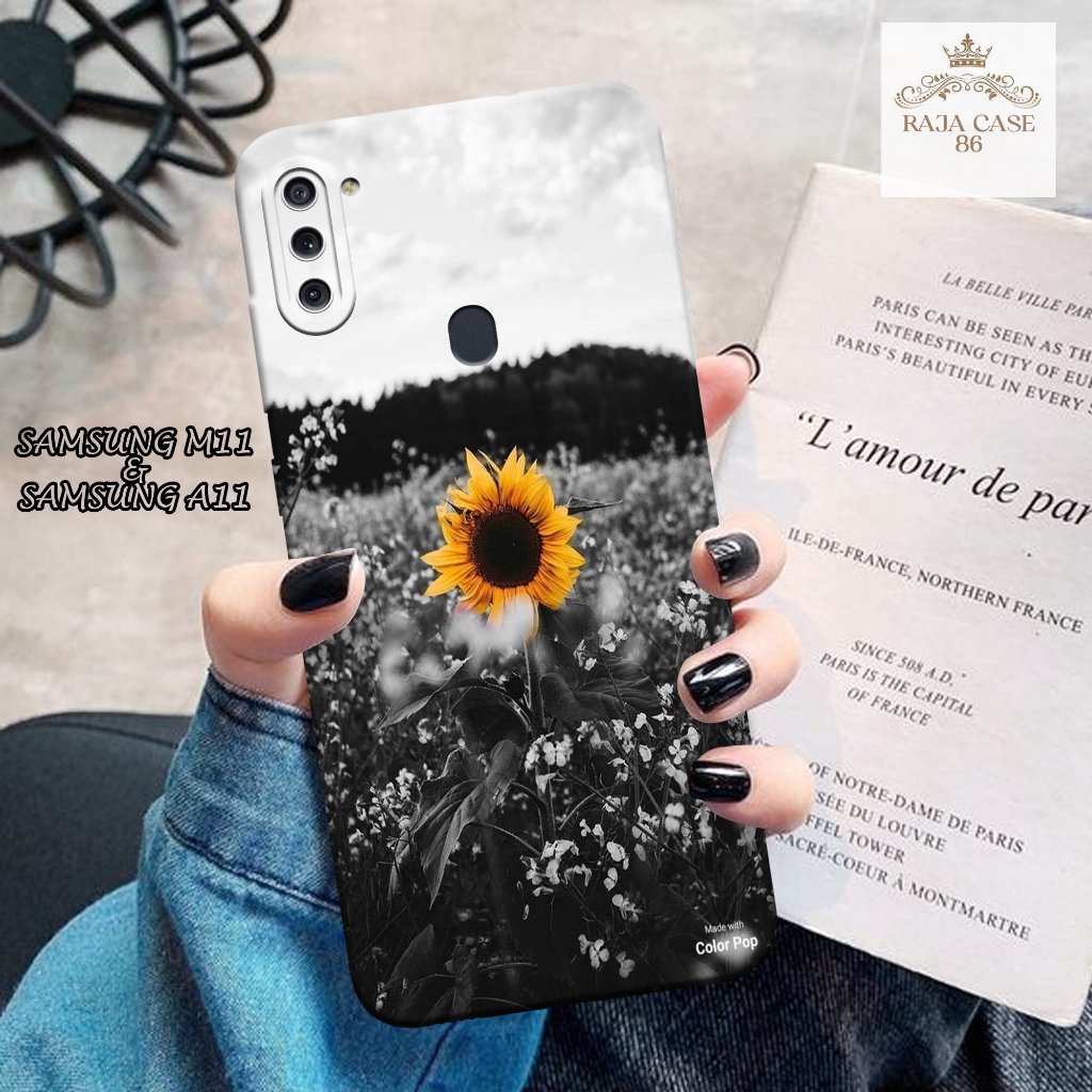 Case Samsung M11 / A11 - Rajacase - casing Samsung M11 - Motif Softcace Bunga - Pelindung handphone 