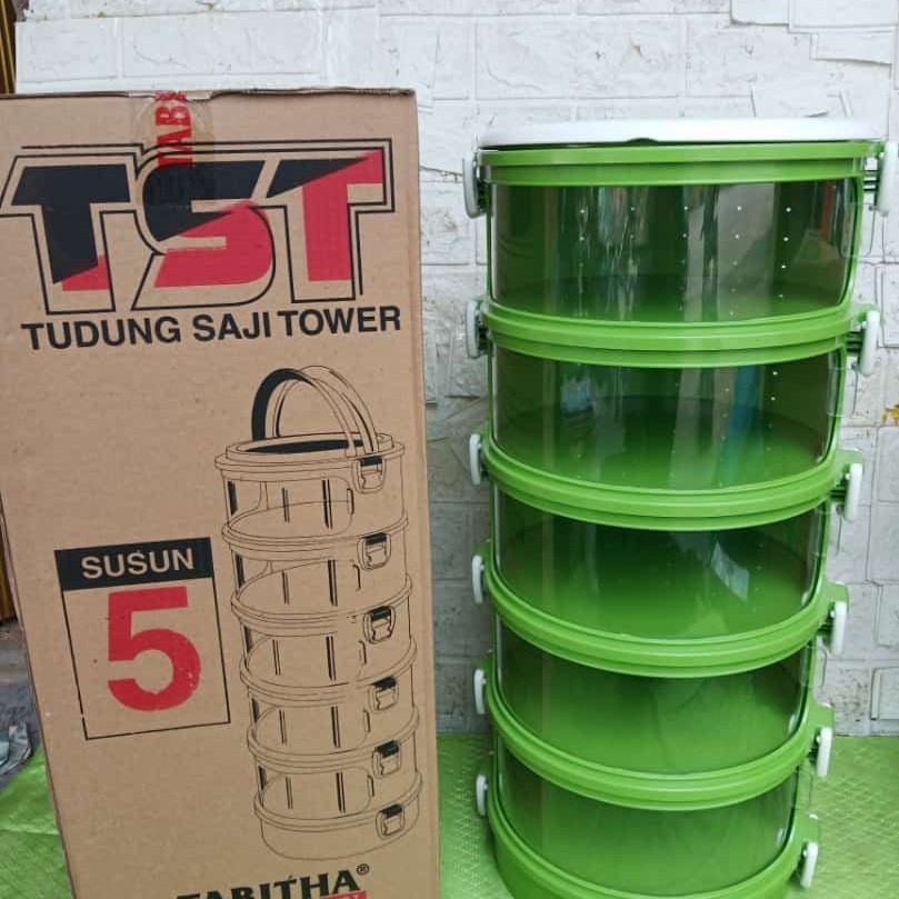 TUDUNG SAJI RAK SUSUN 5 LAYER PENYIMPAN MAKANAN FOOD COVER TABITHA