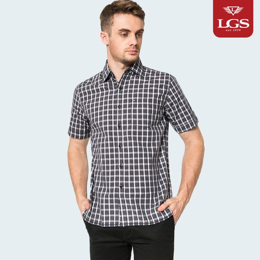 LGS - Kemeja Casual Pria - Lengan Pendek - Kotak-Kotak - CSH.270.S570.986.C