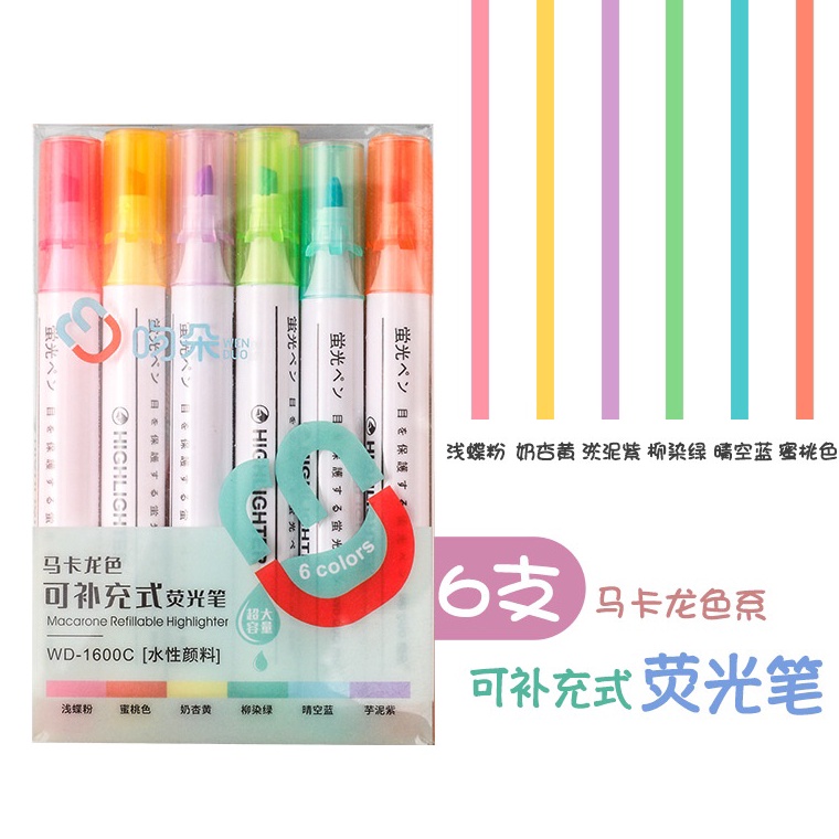 

KODE Y62V ATMMedan Macarone Refillable Highlighter 6pcs