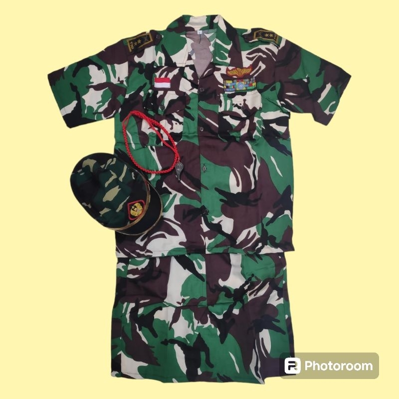 baju karnaval anak perempuan TNI angkatan darat