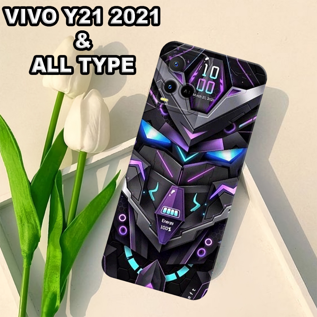 G50 - Case Pro Camera VIVO Y21 2021 - motif VECTOR ROBOT - silikon VIVO Y21 - softcase VIVO Y21 - ba