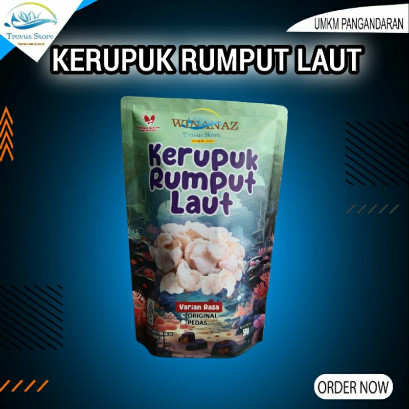 

Kerupuk Rumput Laut Premium Renyah Gurih Khas Pangandaran Makanan Oleh-oleh Cemilan Instan