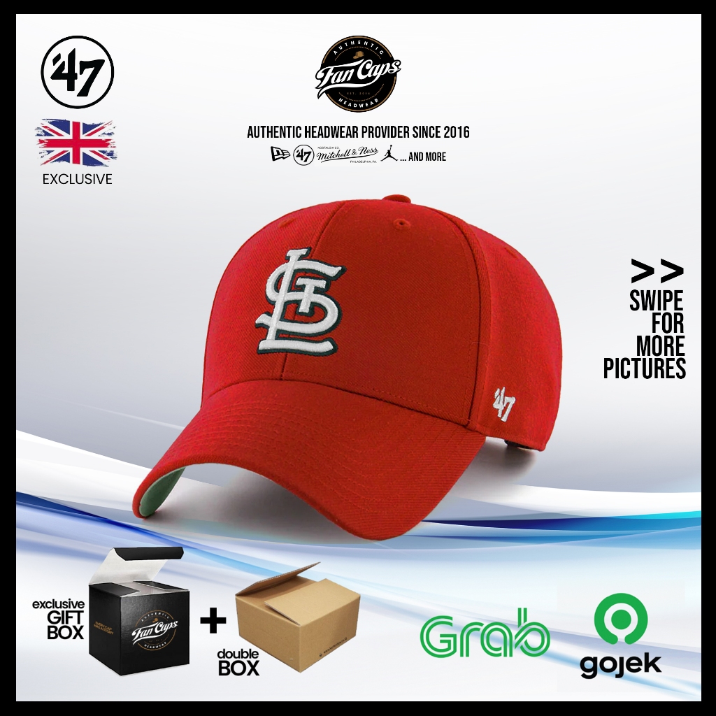 Topi 47 Original MLB St. Louis Cardinals MVP Cap warna Merah Putih | FREE GIFT BOX