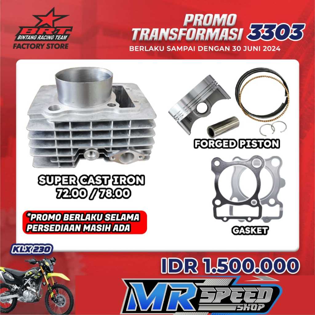 BLOK + PISTON BRT KLX 230 CERAMIC PISTON 72 / 78MM