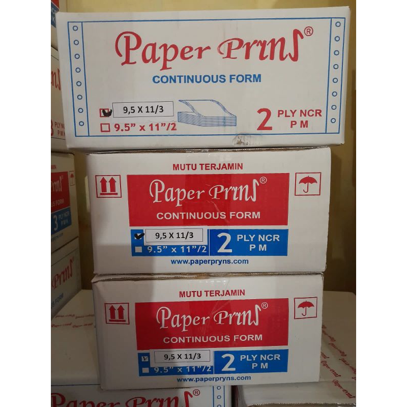 

CONTINUOS FORM PAPERPRYNS 9,5 X 11/3 2PLY NCR BAGI 3