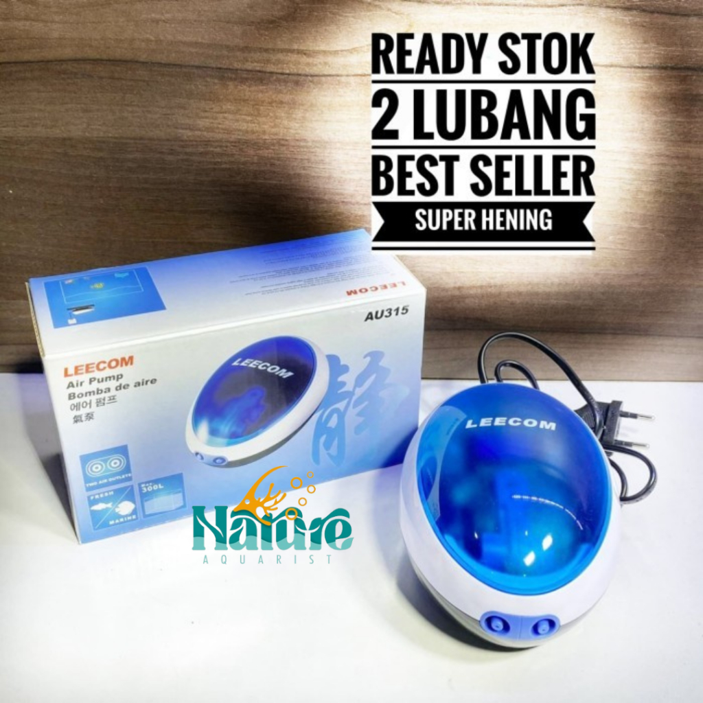 Haute57 Leecom Au 312 Au 314 Au 315 Aerator 1 Dan 2 Lubang Pompa Udara Aquarium Hening Silent