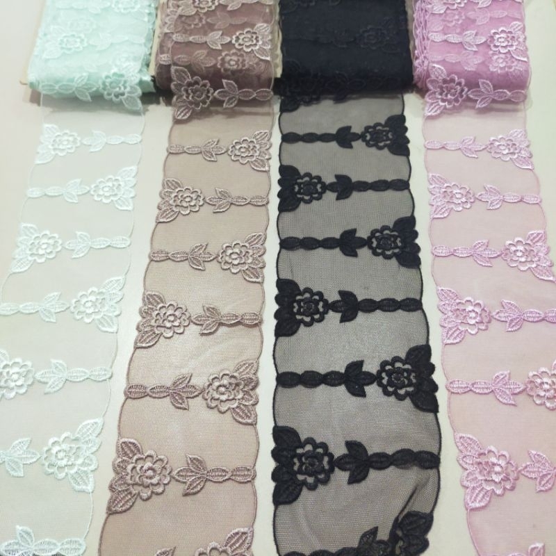 renda tile bordir lebar 8_10cm varian warna