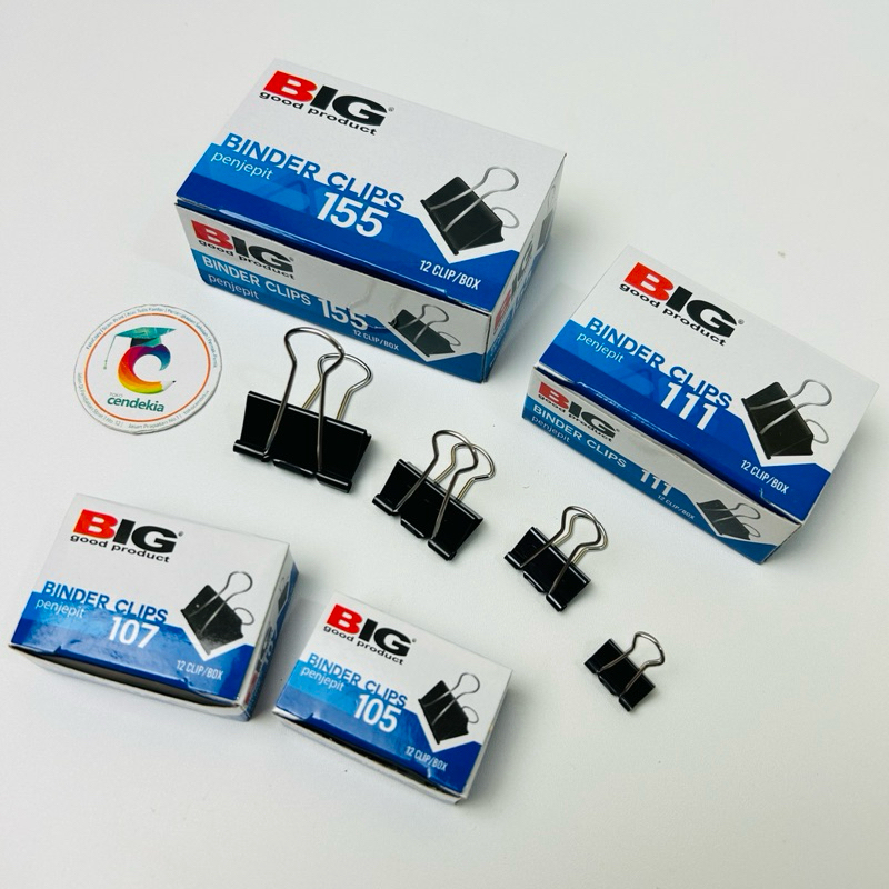 

Binder Clips Klip Penjepit Kertas Kecil-Sedang 105 107 111 155 - 1 Pak