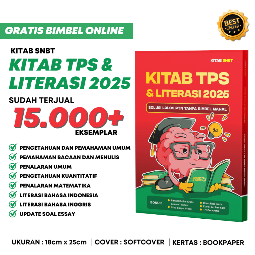 [Buku Wangsit UTBK 2025] Kitab TPS UTBK SBMPTN SNBT Terbaru FREE BIMBEL ONLINE dan TRY OUT