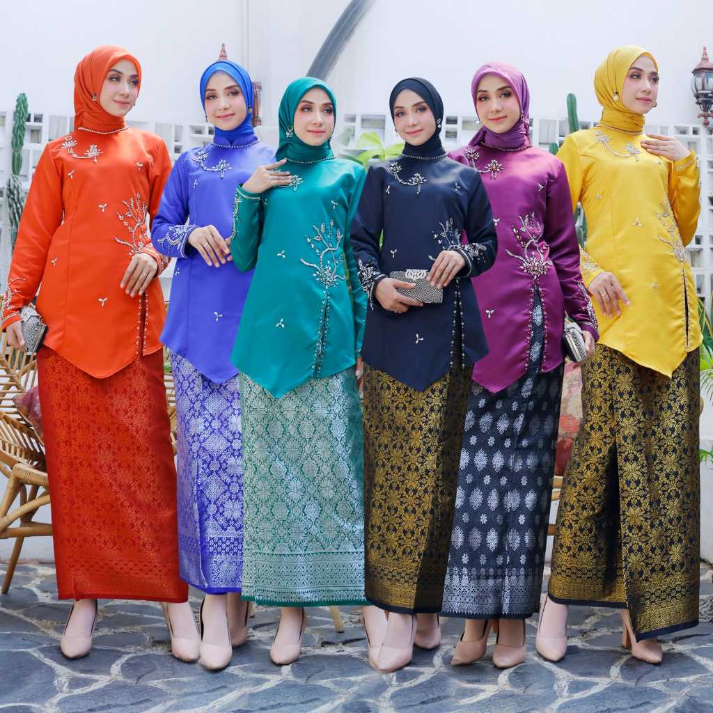 Al Fauzan Boutique - Nazwa One Set Baju Kurung Pesta Payet Premium Modern Terbaru