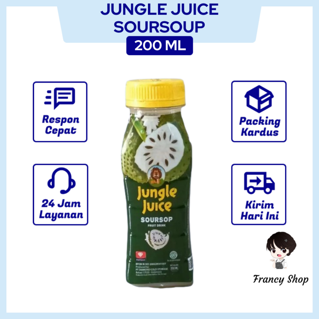 

Jus Sirsak Jungle Juice Soursop Kemasan Botol 200 ml