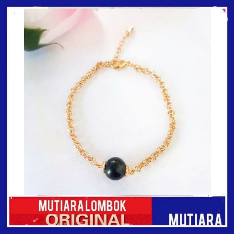 gelang mutiara air tawar super mutiara lombok asli perhiasan gelang tangan wanita pearl necklace ori