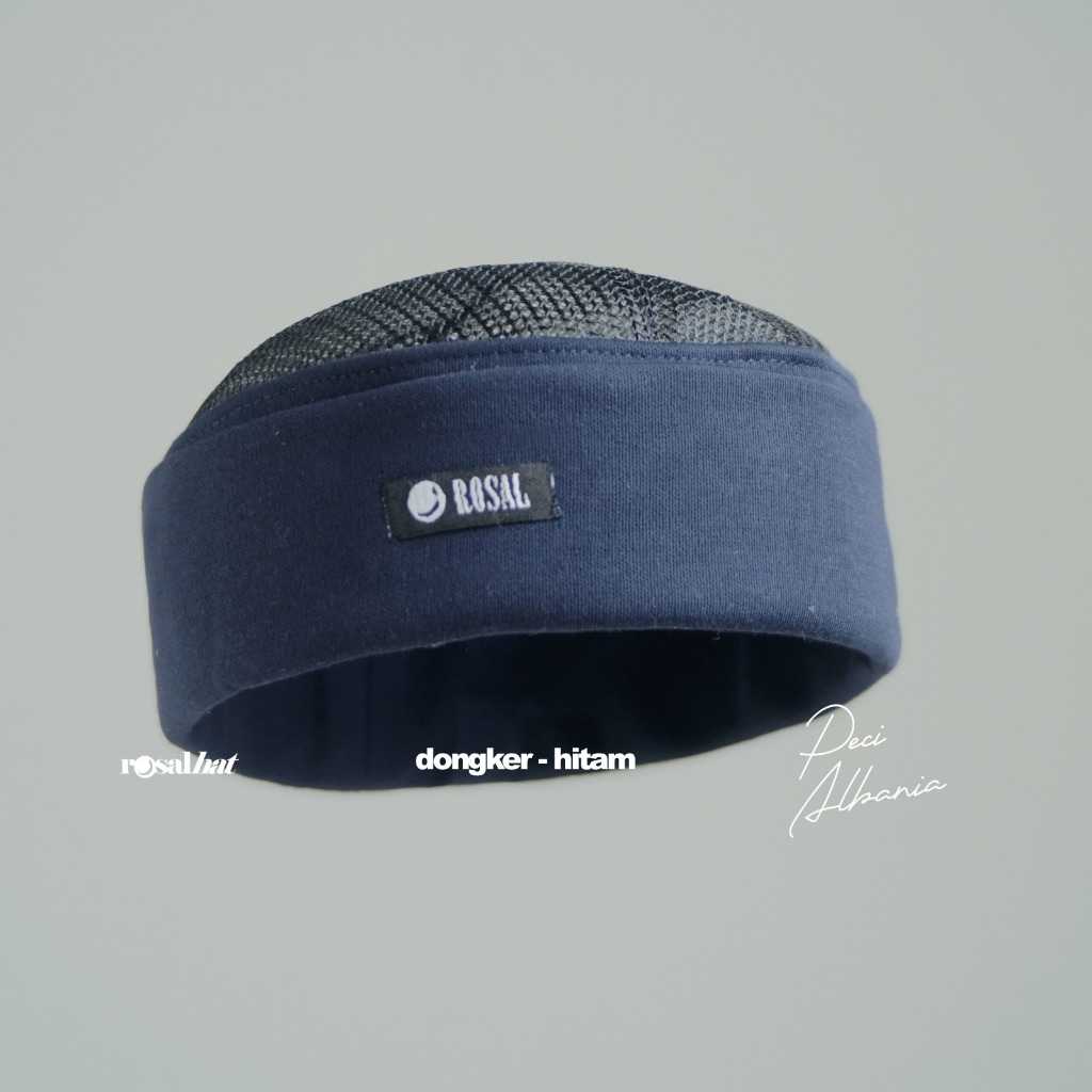 Peci Albania Rosal Peci Lipat Praktis Atas Jaring Motif Polos