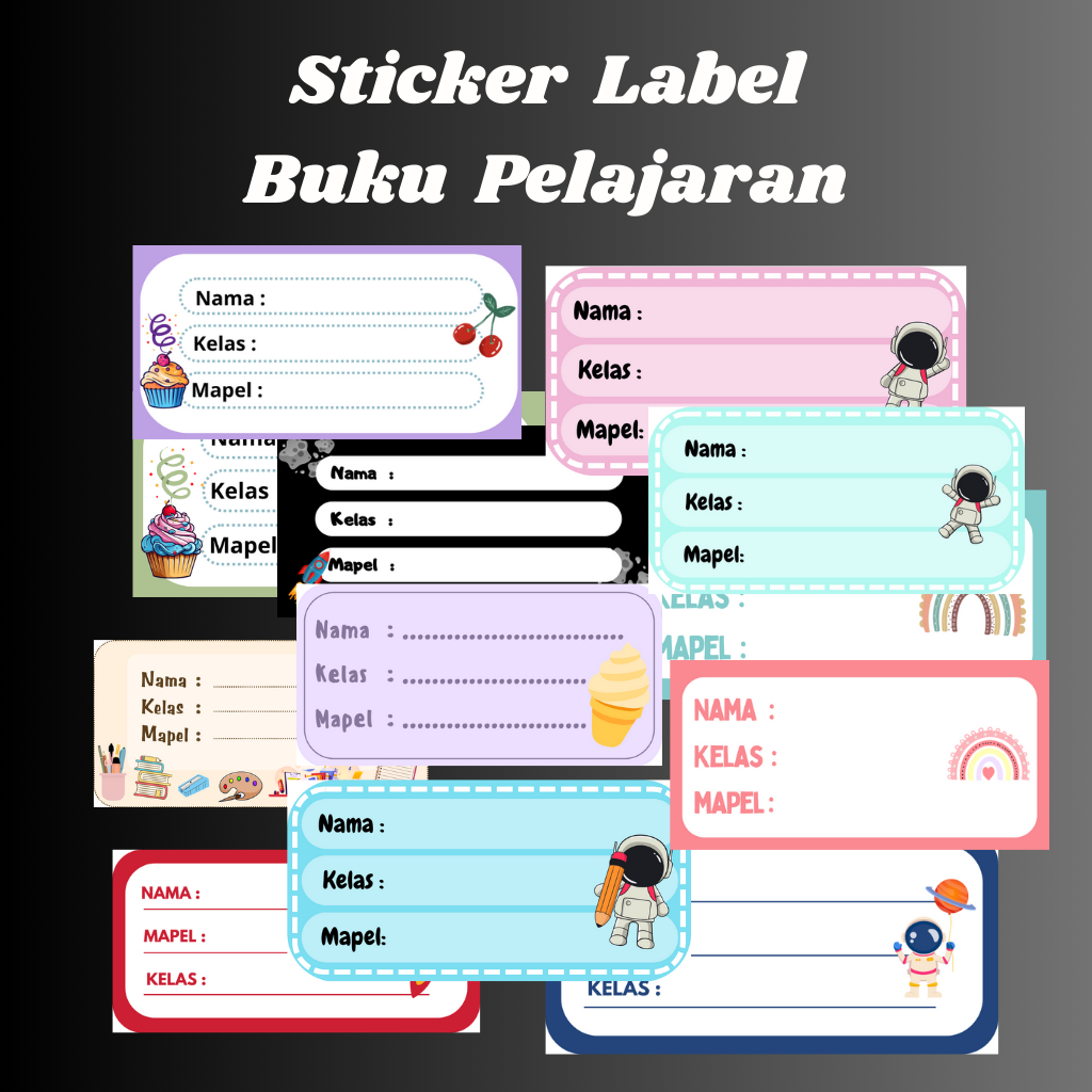 

Stiker Buku Pelajaran 12 Desain | Sticker Label Buku Pelajaran Custom 17 Pcs