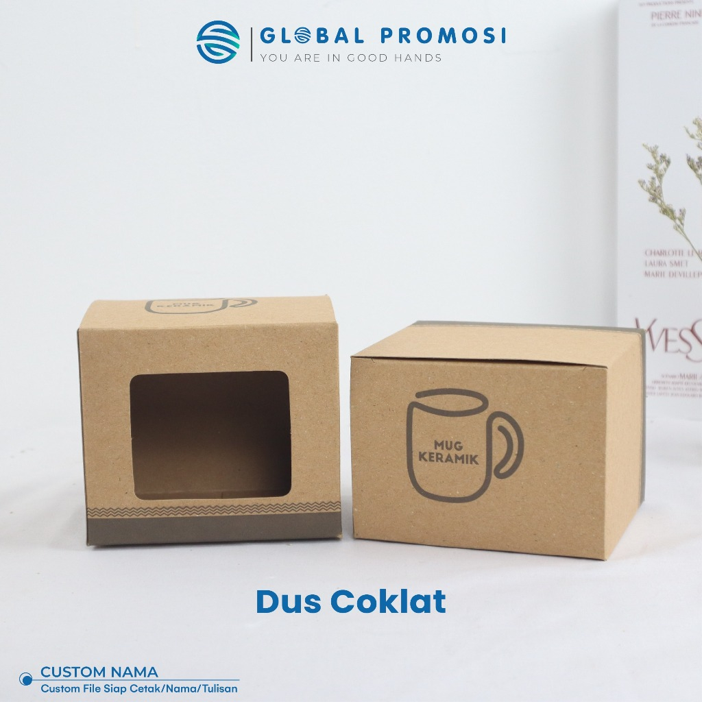 Dus/Kardus/Box Mug motif coklat Kotak Duplex