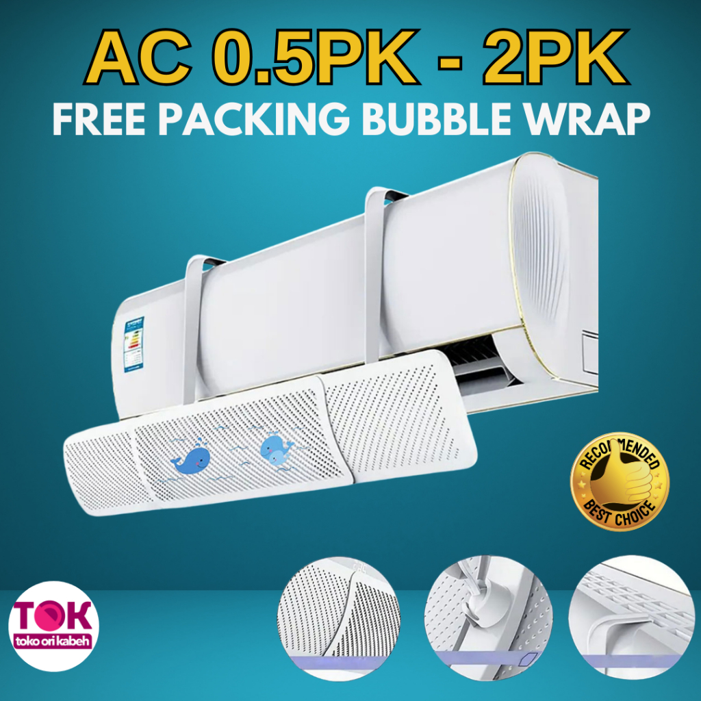 Reflektor AC  Talang AC Reflector Cover Penahan Angin AC Rumah Kamar Bahan Tebal Terbaik Teleskopik