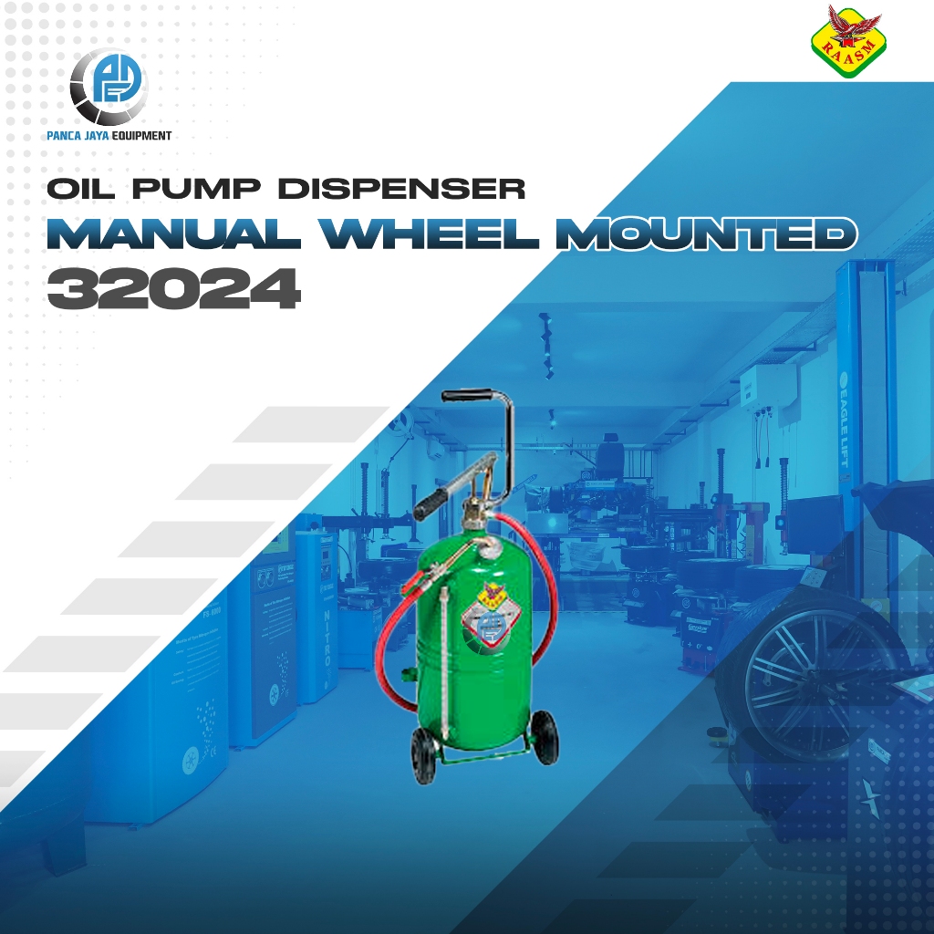 RAASM Oil Pump Dispenser Manual Wheel Mounted 32024 - Pompa Oli